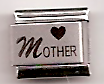 Mother with heart (a) - plain laser 9mm italian charm